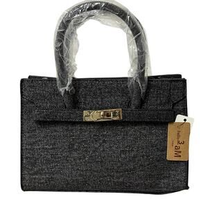 NWT Hello 3am Women’s Denim Handbag or Crossbody In Black or Blue, Your Choice